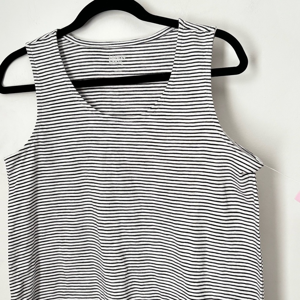 Lands’End Classic Neutral Black White Sleeveless Tank Top Size Small NEW D158 - Picture 2 of 12